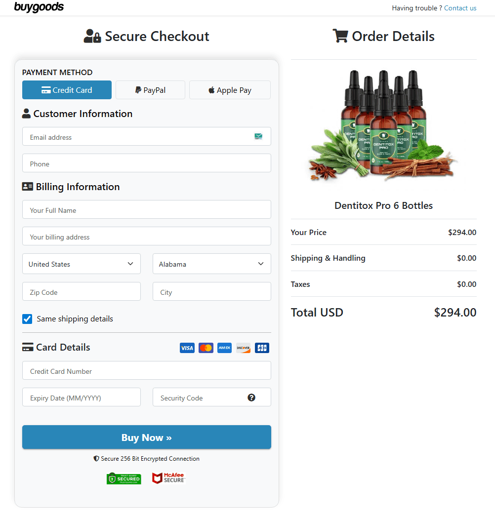 Dentitox Pro Order Page